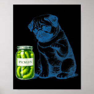 Vintage Pug Dog ckle Jar Poster