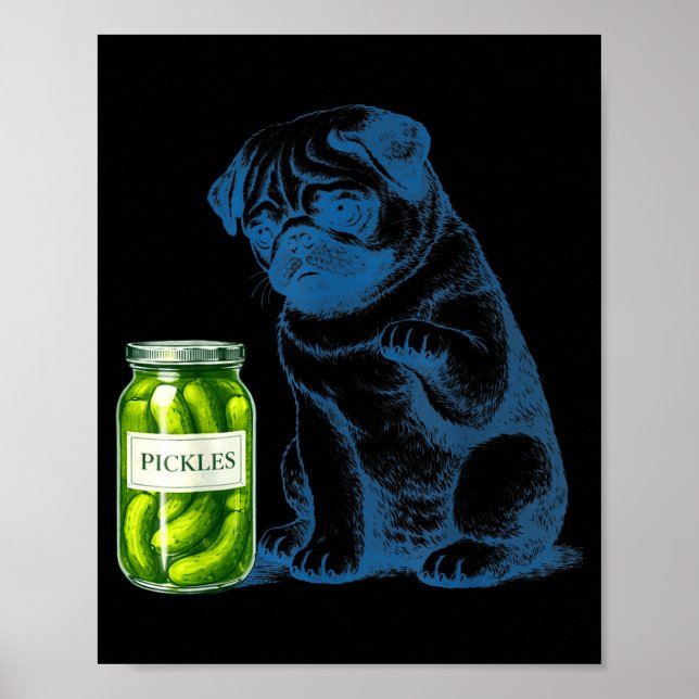 Vintage Pug Dog ckle Jar Poster (Front)