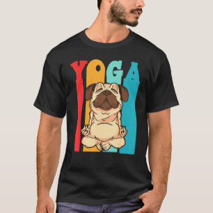 Vintage Pug Dog Yoga Figurines For Dog Yoga T-Shirt