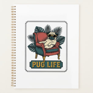 Vintage Pug Life Cool Dog Sunglasses Design_1 Planner