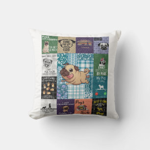 Vintage Pug Lover Gift, Idea Pug Owner Blanket Cushion