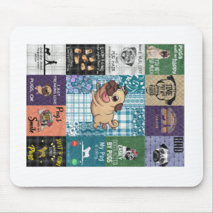 Vintage Pug Lover Gift, Idea Pug Owner Blanket Mouse Mat