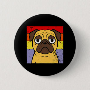 Vintage Pug Sarcastic Silly Puppy Dog Lover Humor 6 Cm Round Badge
