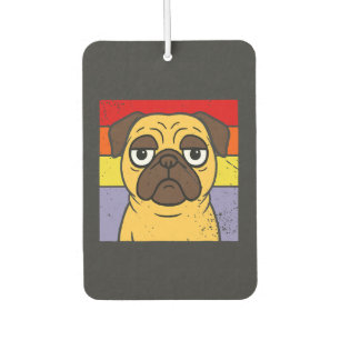 Vintage Pug Sarcastic Silly Puppy Dog Lover Humour Car Air Freshener
