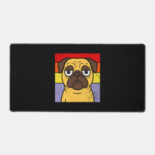 Vintage Pug Sarcastic Silly Puppy Dog Lover Humour Desk Mat