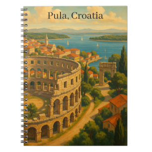 Vintage Pula Croatia Travel City View Notebook
