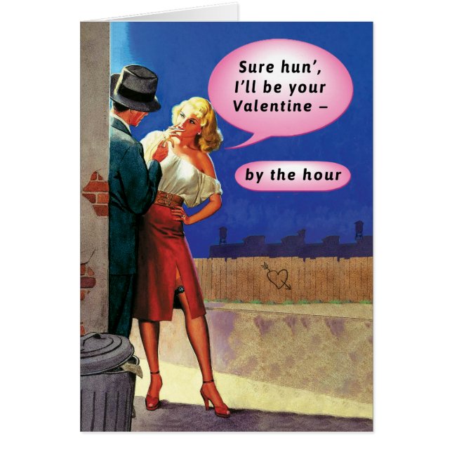 Vintage Pulp Fiction Proposition Valentine card (Front)
