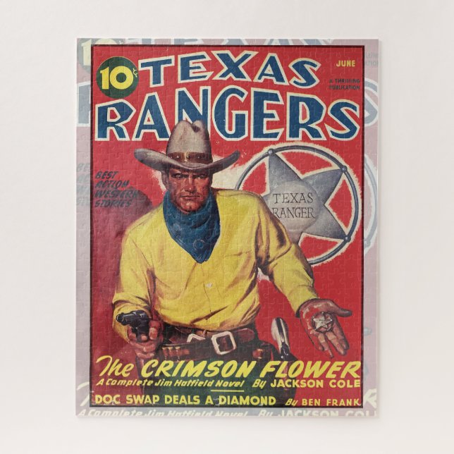 VINTAGE PULP MAGAZINE COVER ART WESTERN  JIGSAW PUZZLE (Vertical)