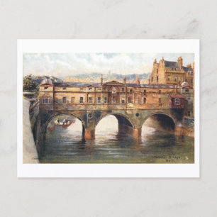 Vintage Pulteney Bridge, Bath, England Postcard