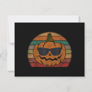 Vintage Pumpkin Face Costume Boys Girls Halloween Invitation