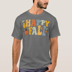 Vintage Pumpkin Fall Leaves Retro Autumn Thanksgiv T-Shirt