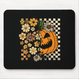 Vintage Pumpkin Flower Halloween Fall Thankgiving Mouse Mat