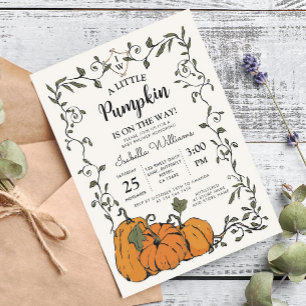 Vintage Pumpkin Gender Neutral Baby Shower Invitation