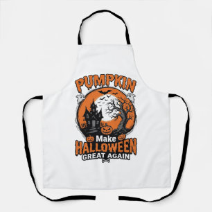 Vintage Pumpkin Halloween Great Again Shirt Design Apron