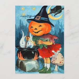 Vintage Pumpkin Halloween Invitations