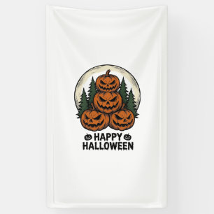 Vintage Pumpkin Halloween Jack O Lantern Forest Sh Banner