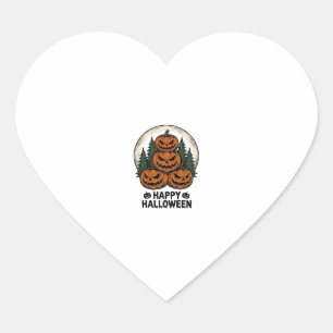 Vintage Pumpkin Halloween Jack O Lantern Forest Sh Heart Sticker