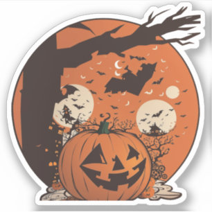 Vintage Pumpkin Halloween Sticker