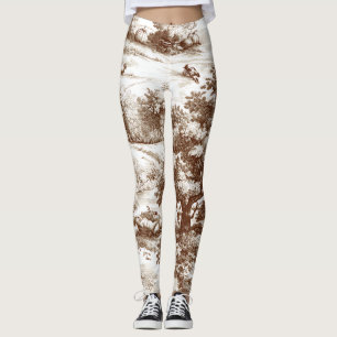 Vintage Pumpkin Harvest Countryside Toile (10) Leggings