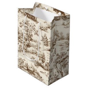 Vintage Pumpkin Harvest Countryside Toile (4) Medium Gift Bag