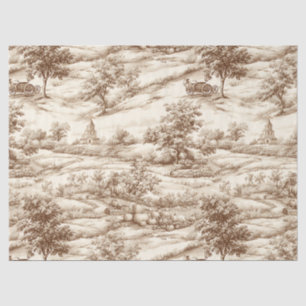 Vintage Pumpkin Harvest Countryside Toile (9) Tissue Paper