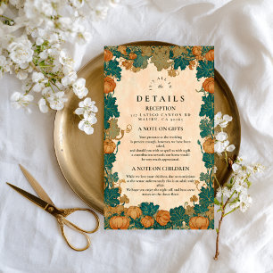 Vintage Pumpkin Harvest Wedding Enclosure Card