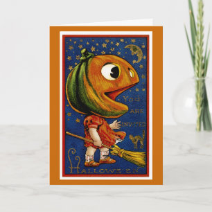 Vintage Pumpkin Head Card