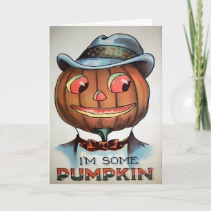 Vintage Pumpkin Head Halloween Card
