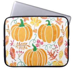 vintage pumpkin illustration set isolated on white laptop sleeve