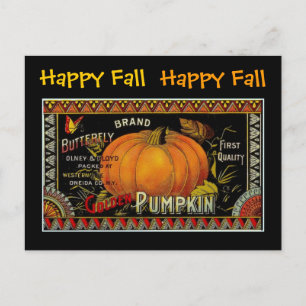 Vintage Pumpkin Label illustration - Postcard