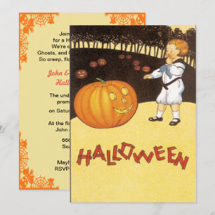 Vintage Pumpkin Patch Halloween Invitation