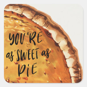 Vintage Pumpkin Pie Square Sticker