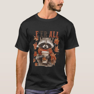 Vintage Pumpkin Retro Feral Girls Fall Funny Racco T-Shirt