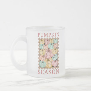 Vintage Pumpkin Season Frosted Glass Coffee Mug