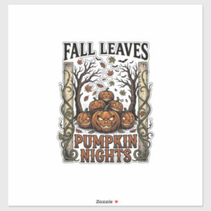 Vintage Pumpkin Shirt Fall Leaves Spooky Harvest A
