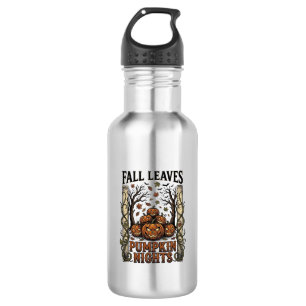 Vintage Pumpkin Shirt Fall Leaves Spooky Harvest A 532 Ml Water Bottle