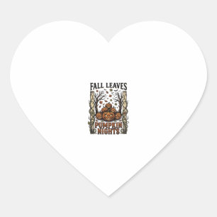 Vintage Pumpkin Shirt Fall Leaves Spooky Harvest A Heart Sticker