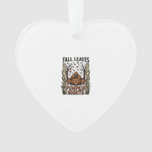 Vintage Pumpkin Shirt Fall Leaves Spooky Harvest A Ornament
