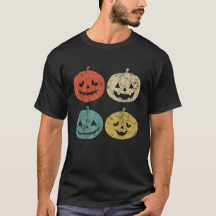 Vintage Pumpkin Shirt Retro JackOLantern Pumpkin H