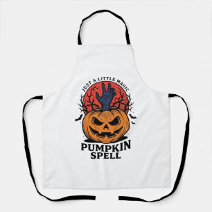 Vintage Pumpkin Spell Halloween Witch Hand Art_1 Apron