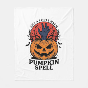 Vintage Pumpkin Spell Halloween Witch Hand Art_1 Fleece Blanket