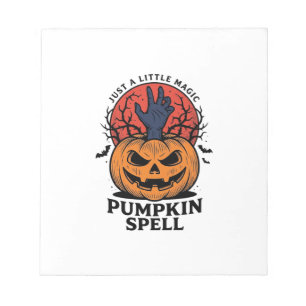 Vintage Pumpkin Spell Halloween Witch Hand Art_1 Notepad