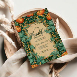 Vintage Pumpkin Thanksgiving Celebration Invitation