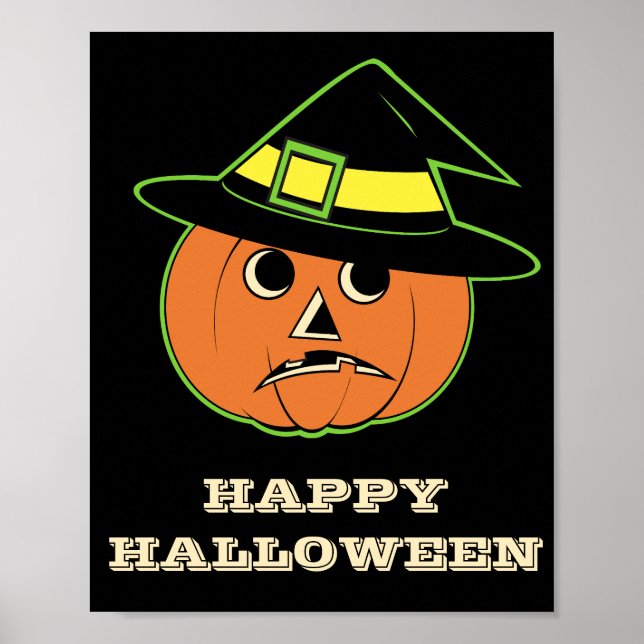 Vintage Pumpkin Witch Poster (Front)