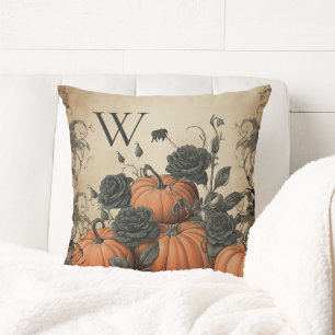 Vintage Pumpkins Monogram Cushion
