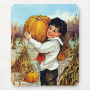 Vintage Pumpkins Mouse Mat