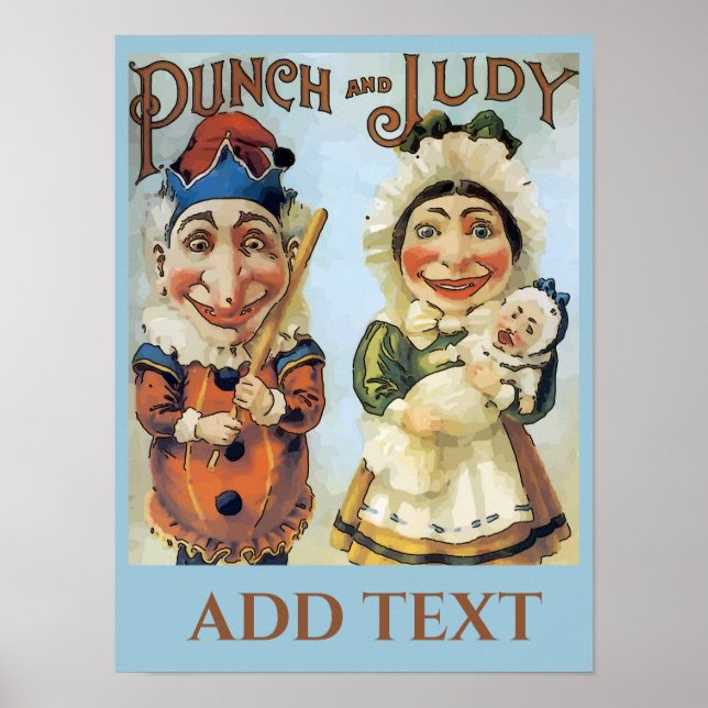 Vintage Punch and Judy Poster, add text Poster (Front)