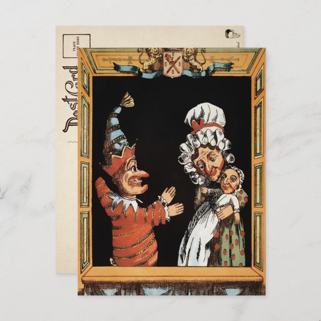 Vintage Punch and Judy Show Postcard (Front/Back)