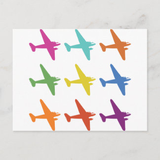 Vintage Punk Retro Aeroplane Pattern Postcard