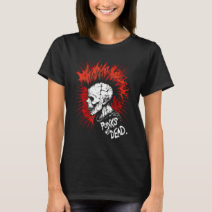 Vintage Punk Rock Skull  Punks Not Dead T-Shirt